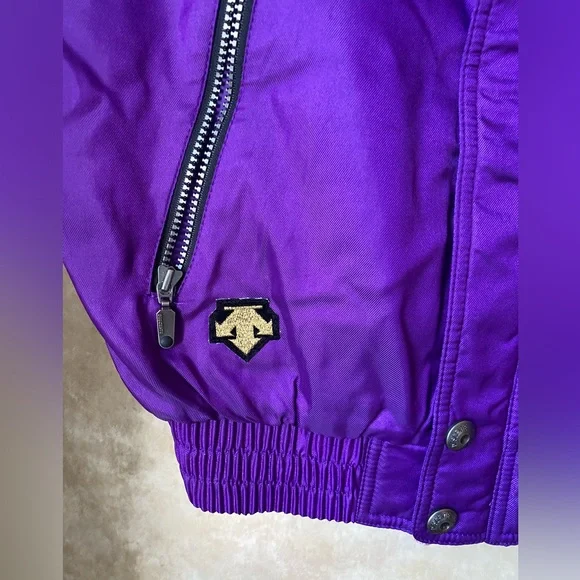Descente Purple Puffer Vest with High Collar Vintage 90s Y2K Ski Small - Picture 5 of 8